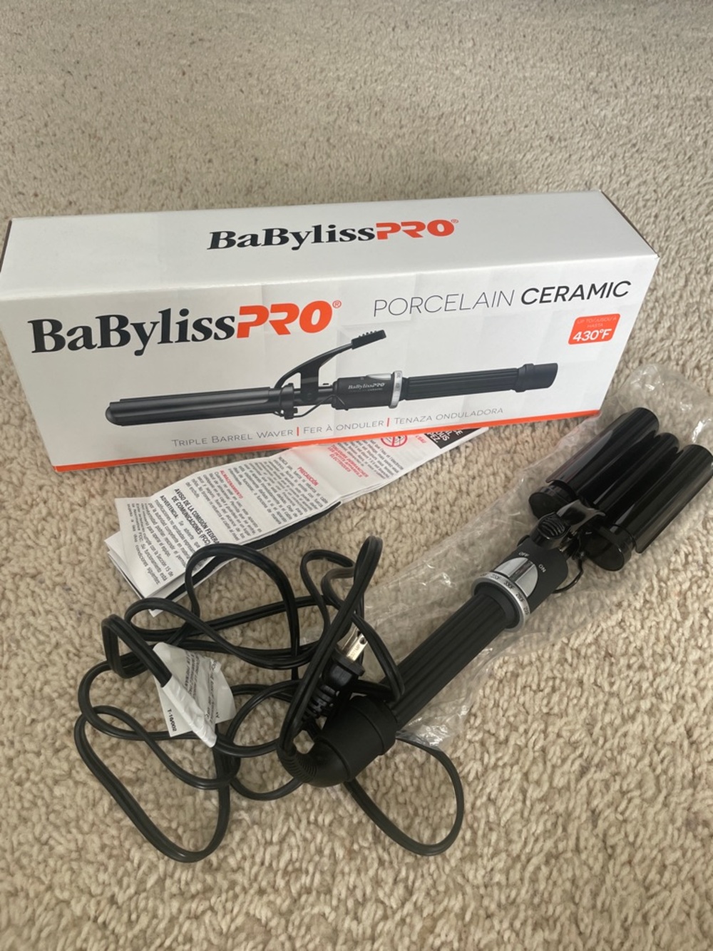 BaByliss Pro porcelain ceramic triple barrel waver